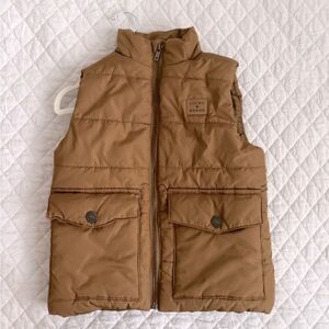 Lucky Brand Tan Quilted Vest with Collar